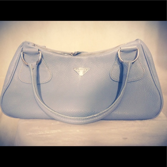 Prada Ruched Hobo Bag In Blue Nylon